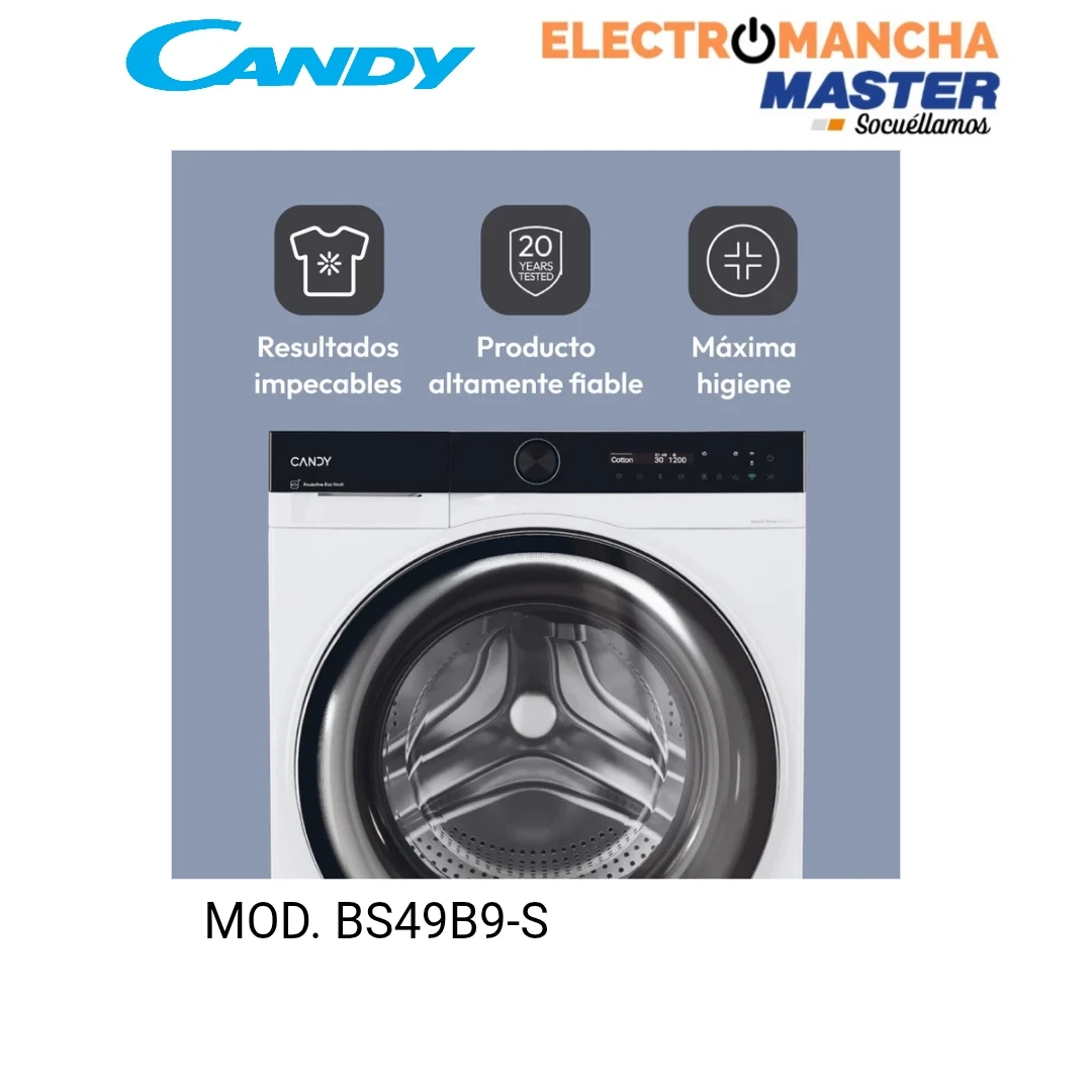 LAVADORA CANDY BS49B9-S 9 KILOS 1400 RPM CLASE A-30% 4