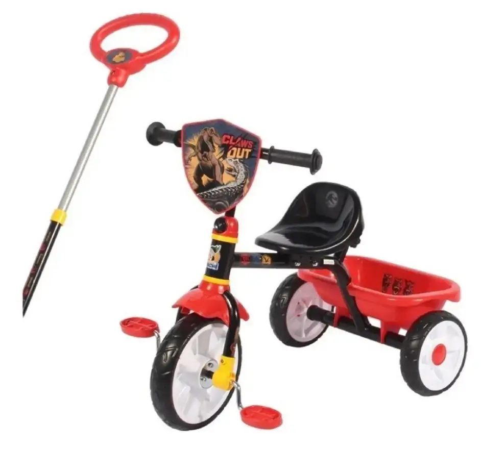 Triciclo Jurassic World con barra de empuje 2