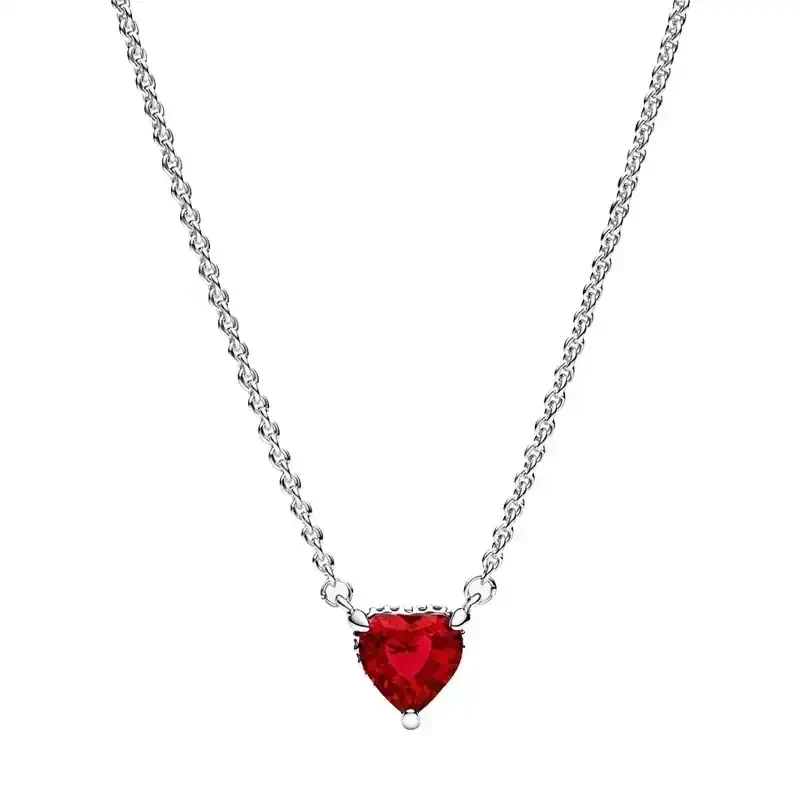 Collar Corazón Halo Brillante Rojo