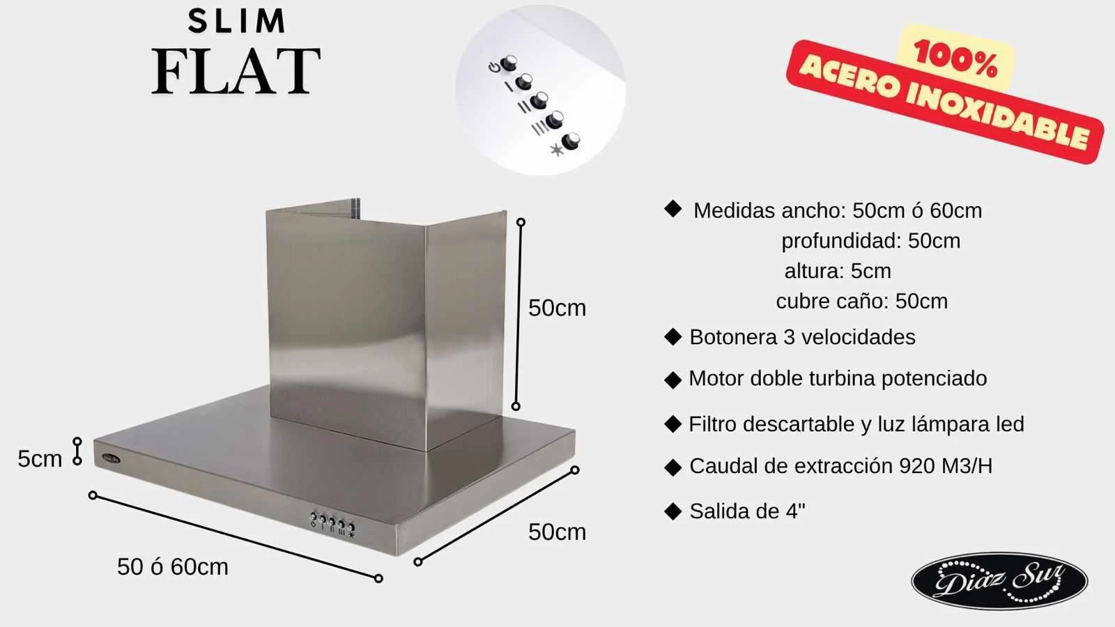 Campana Slim Flat de la marca Díaz Sur 2