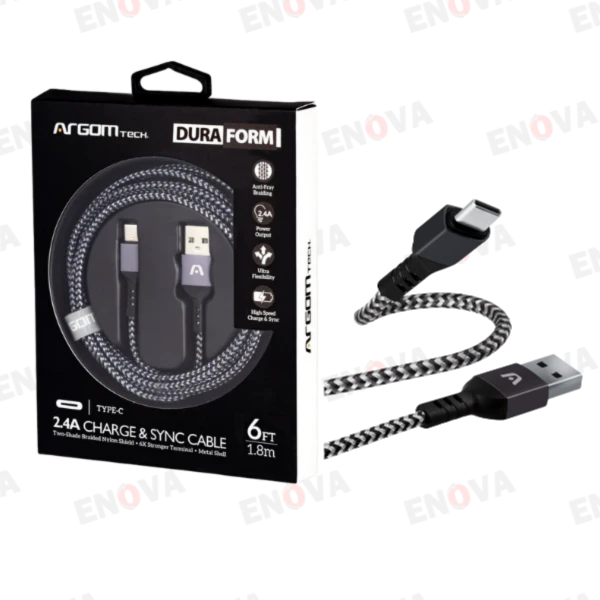 Cable Type?C a USB 2.0, trenzado, 1.8 m, negro
