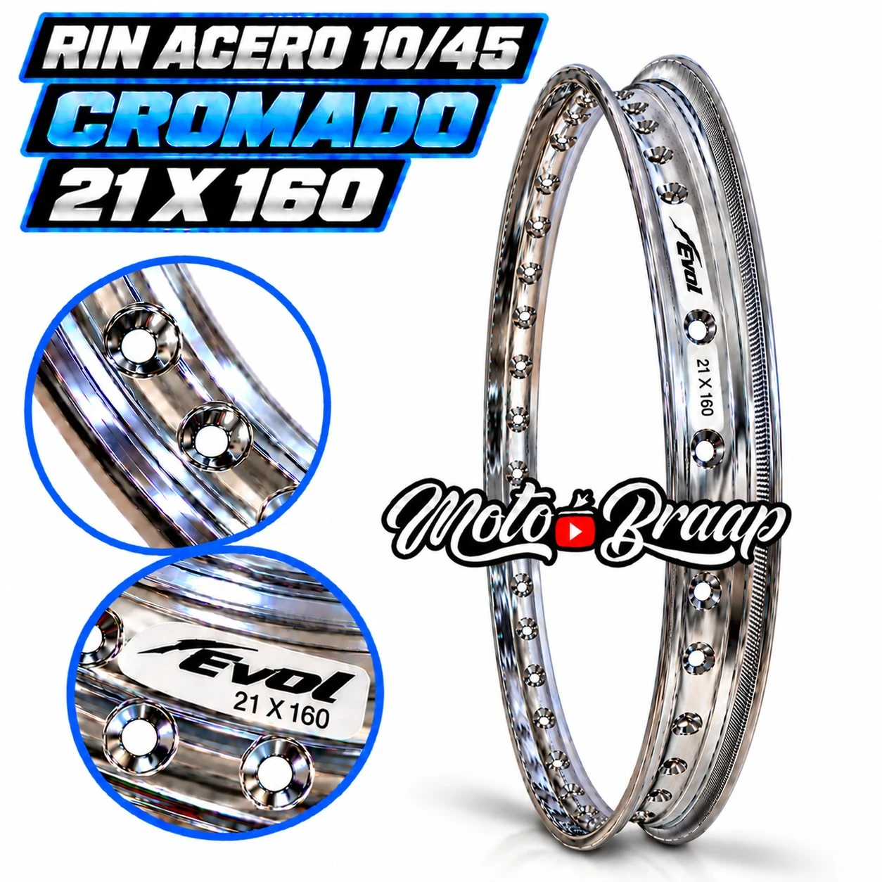 21 x 160 Rin acero Evol