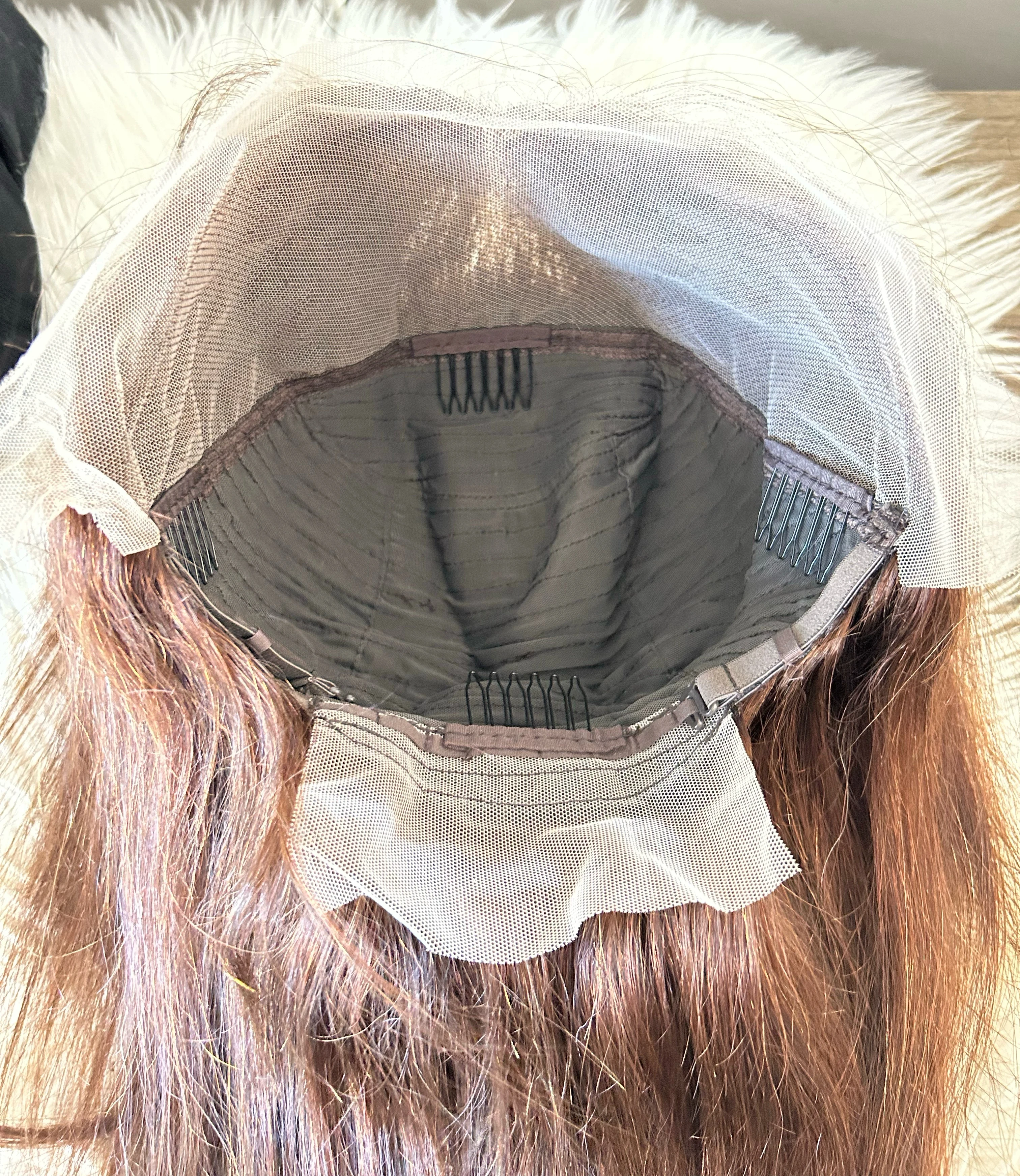 Pelucas de cabello humano virgen brasileño color chocolate 14 pulgada, densidad del 180 %,  13x4 5