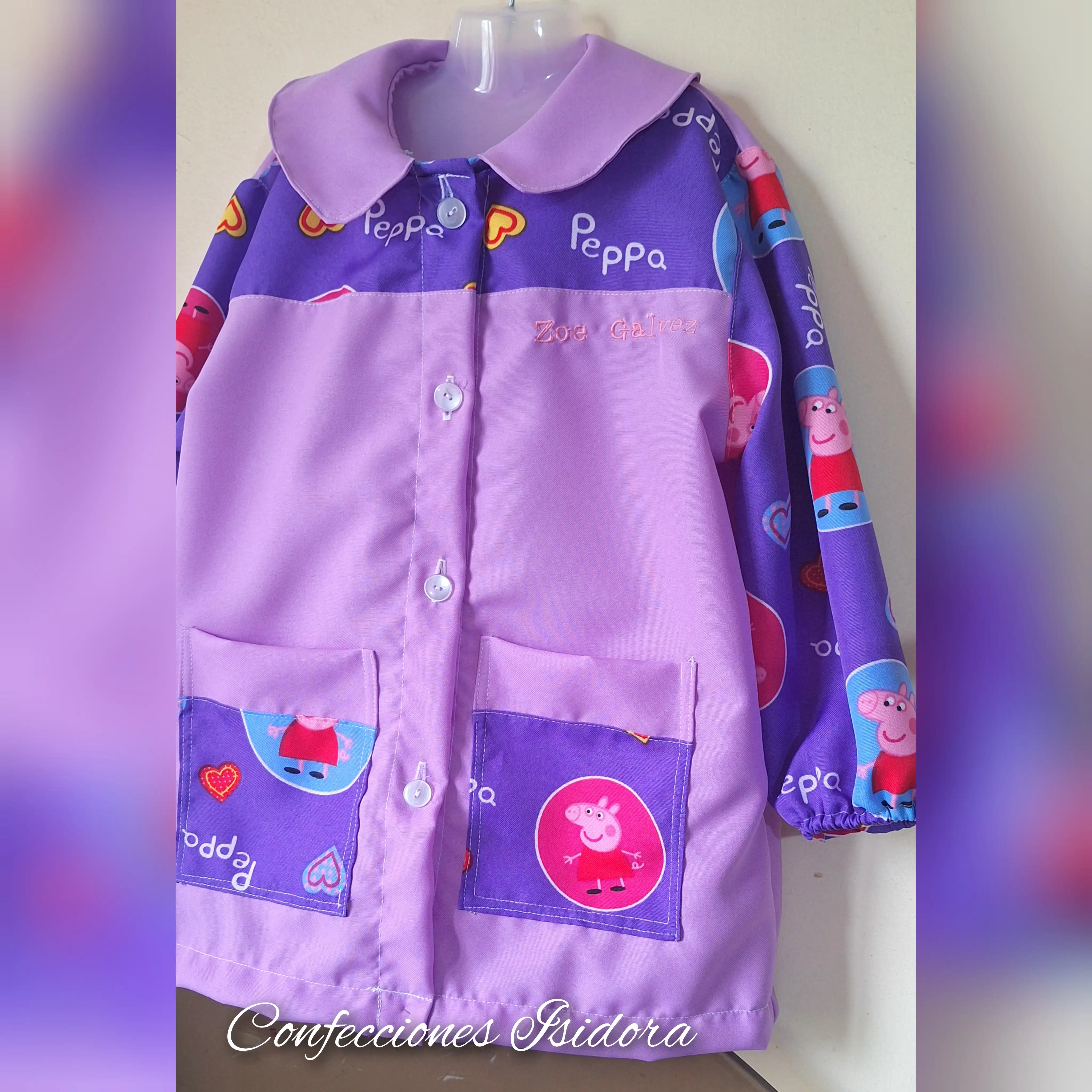 Delantal Peppa pig , lila 2