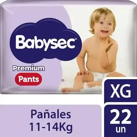 Pañales Babysec Premium Pants XG 22 un