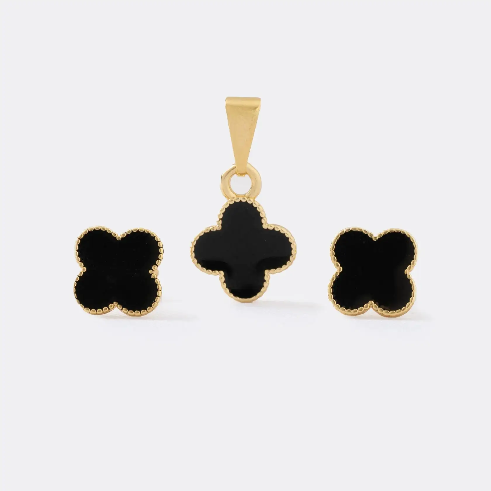 Conjunto Clover Negro 1cm