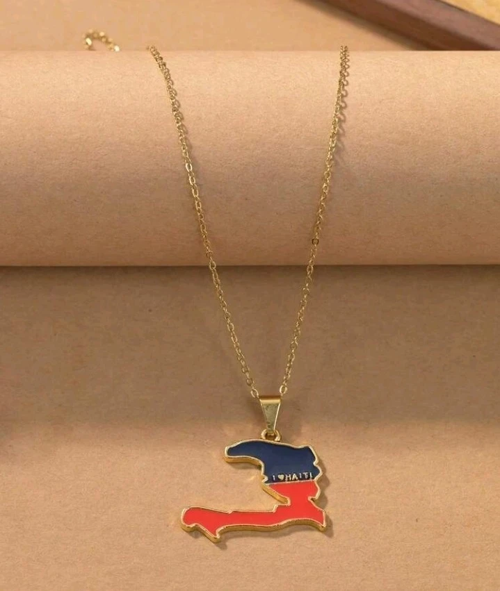 Collar de 50cm con diseño de mapa de Haití, 5