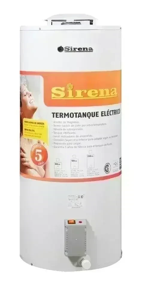 TERMOTANQUE ELÉCTRICO SIRENA 60 LTS CARGA SUPERIOR/INFERIOR