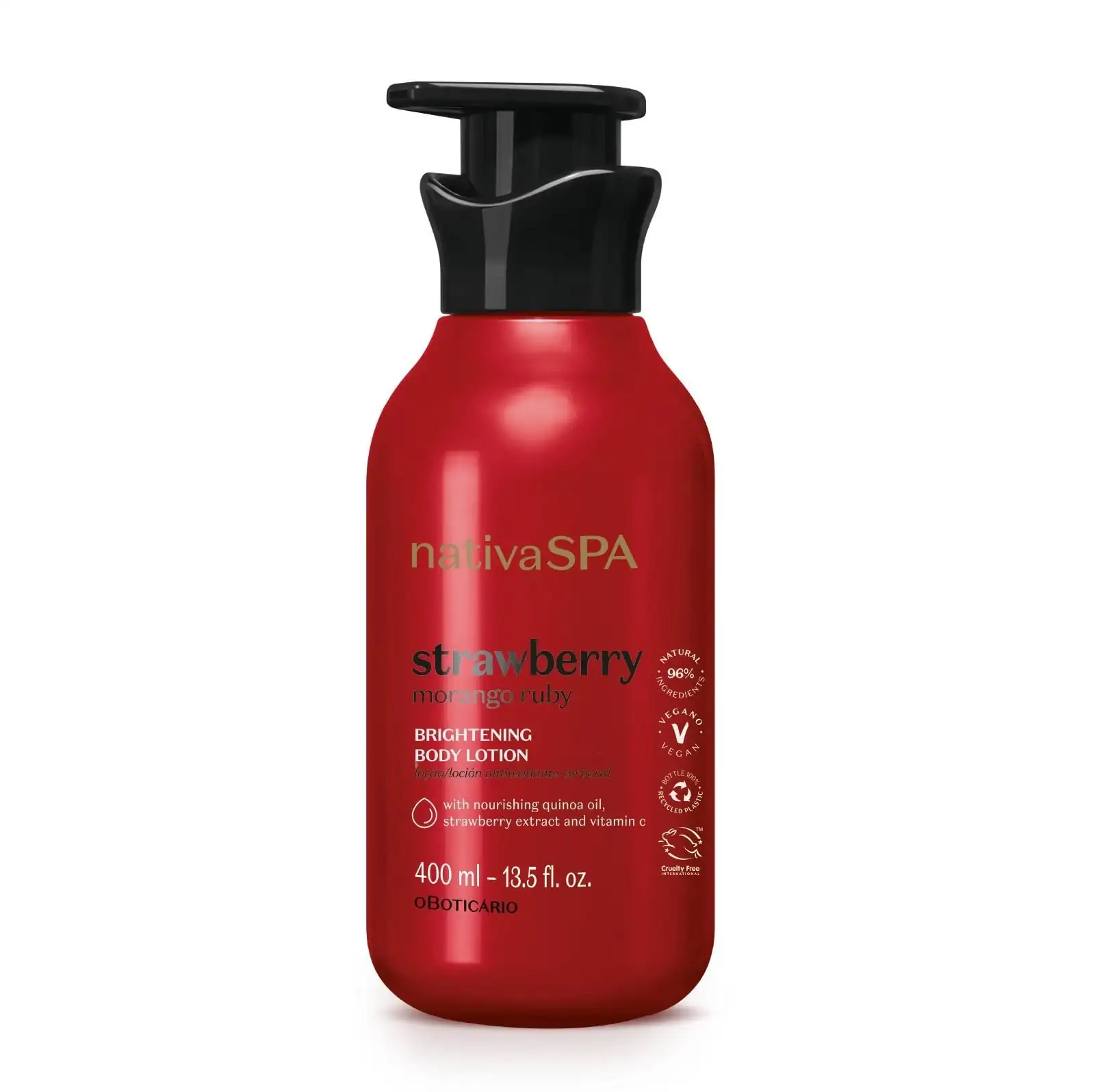 Nativa SPA Loción Hidratante Corporal Morango Ruby, 400ml