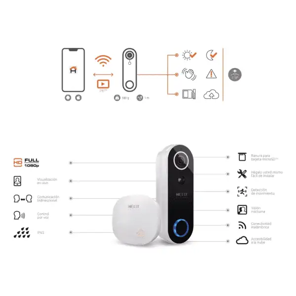 Timbre inteligente con cámara y conexión Wi-Fi 2