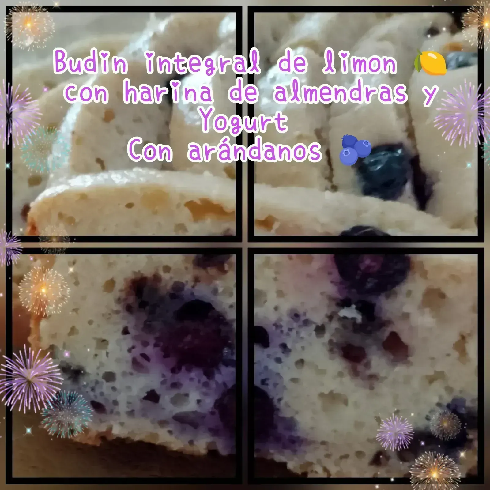 🍋 🫐 Budin integral de limon con harina de almendras yogurt y arándanos