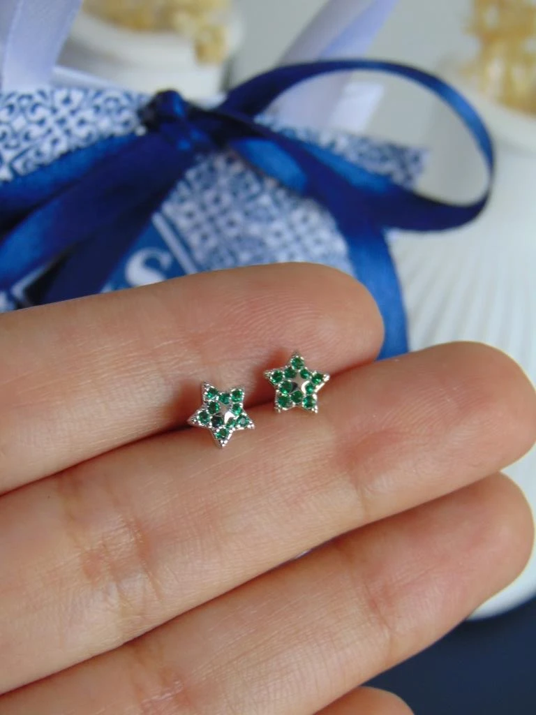 TOPOS RODIO PLATE ESTRELLA MINI VERDE 2