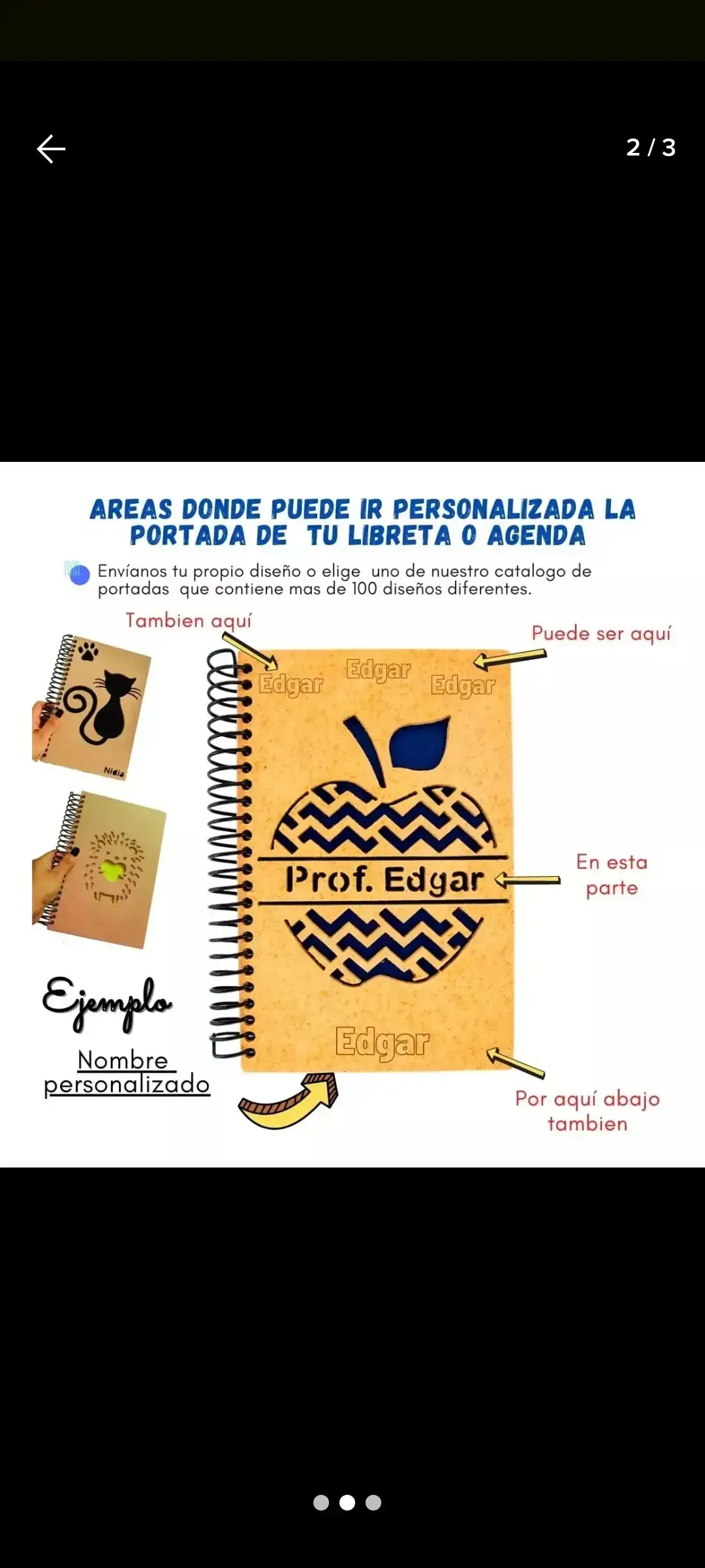 Libreta personalizada 90 hojas cuadros o rayas  3