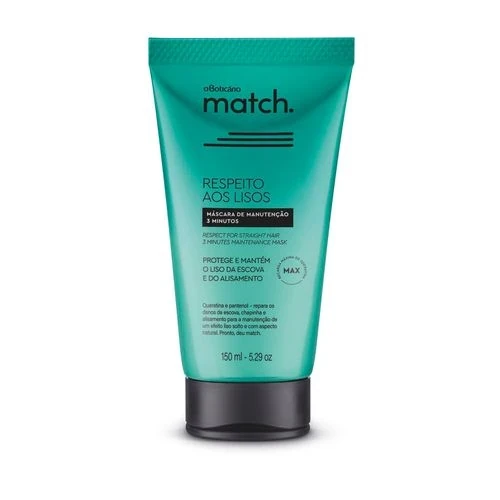 Match Mascara Capilar 3 Minutos Respeto Lisos, 150ml