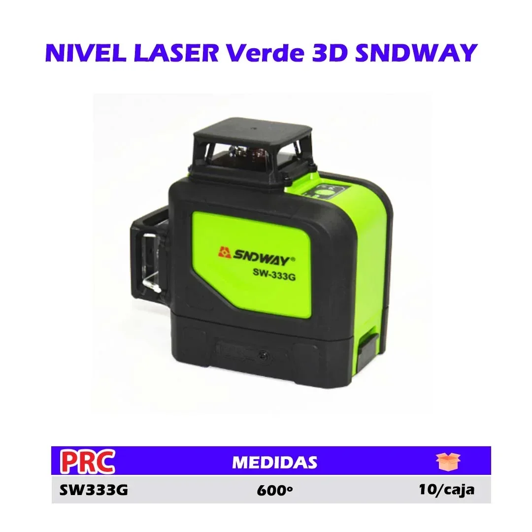 NIVEL LASER Verde 3D SNDWAY 12 lineas 360º