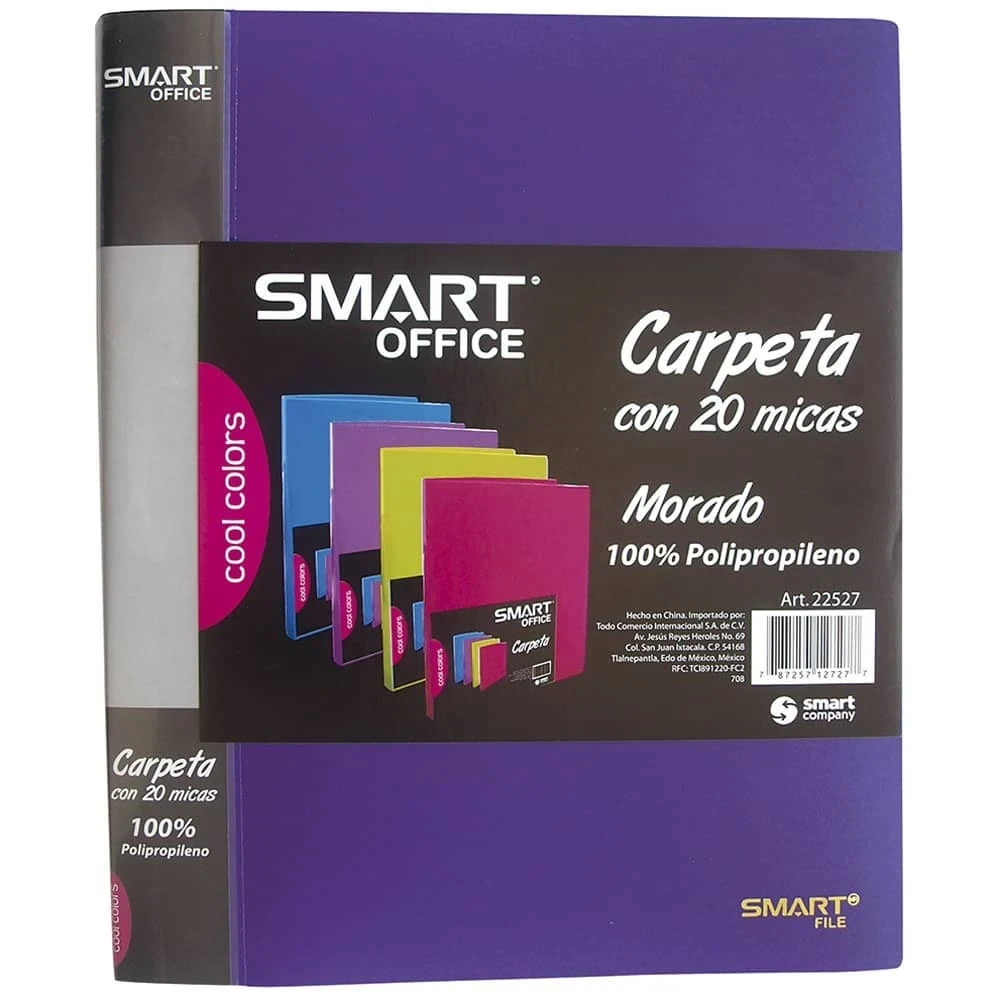Carpeta morado c/clip ,  Plástico T/carta 