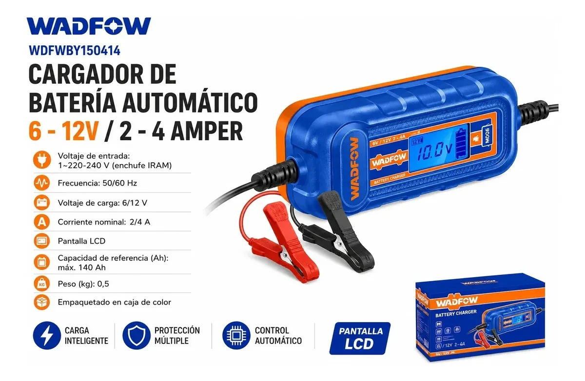 Cargador Baterias 6/12v 2-4a Wadfow Wby15041 
