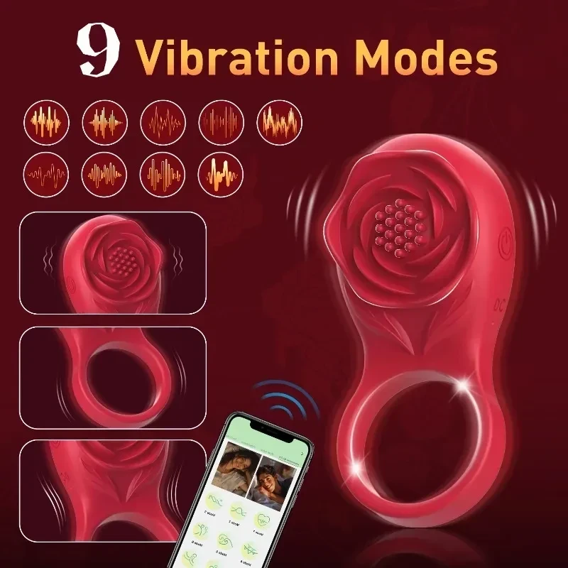 Vibrator G-spot Sleeve Penis Rose For Cock Ring Clitoral 2
