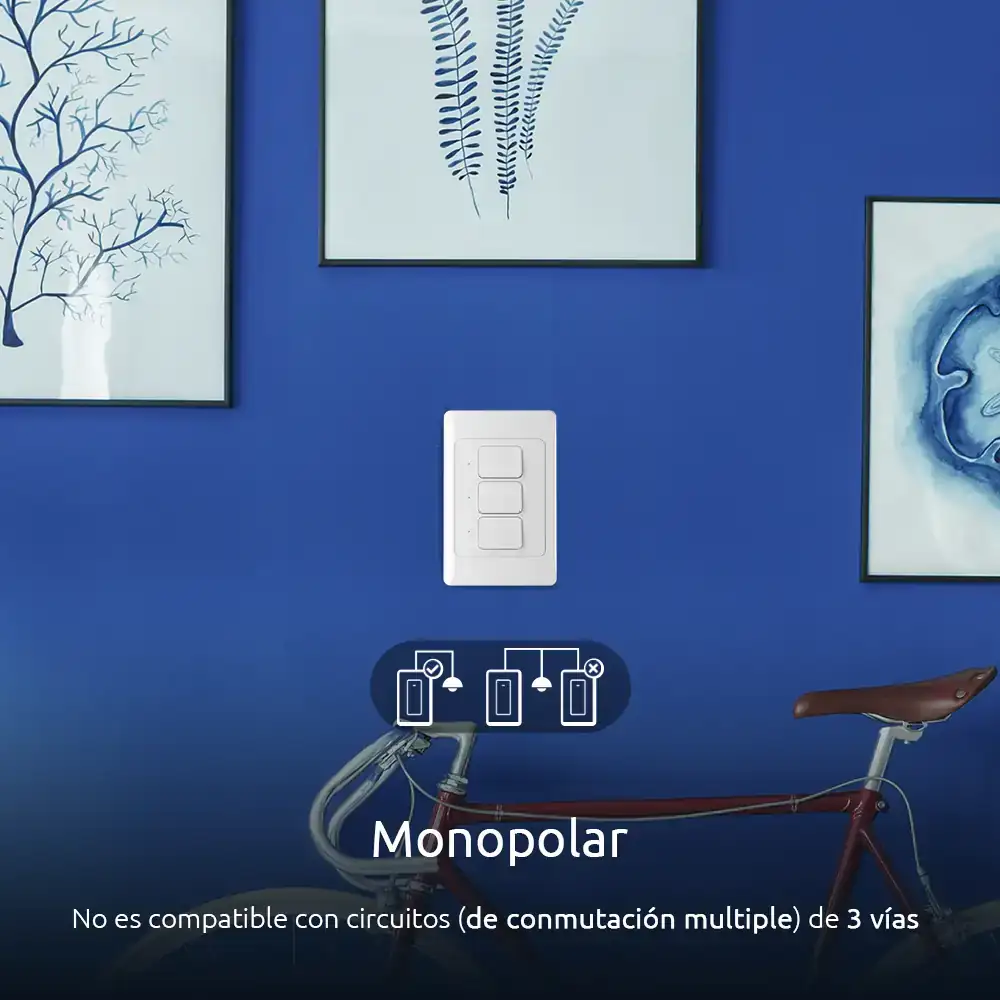 Interruptor de 3 circuitos inteligente con conexión Wi-Fi 3