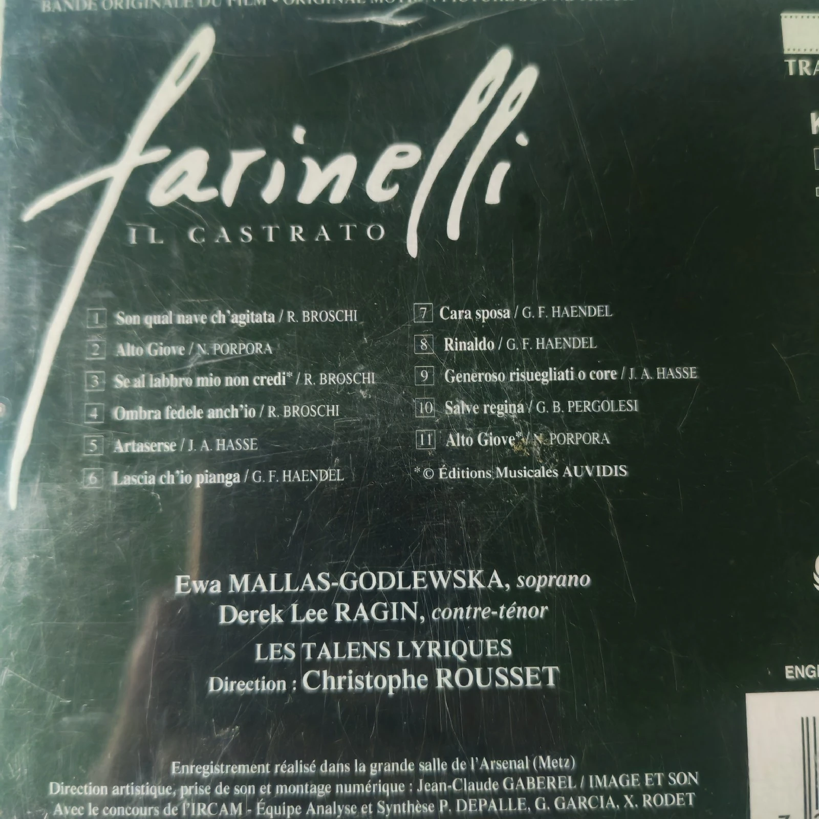 CD Banda sonora de la película Farinelli Usado  2