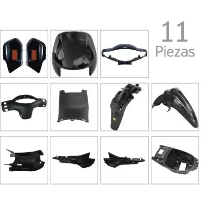 KIT PLASTICO GILERA 110 SMASH 11 PCS. NEGRO [VC] -45492