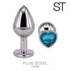 Plug anal Steel Large celeste