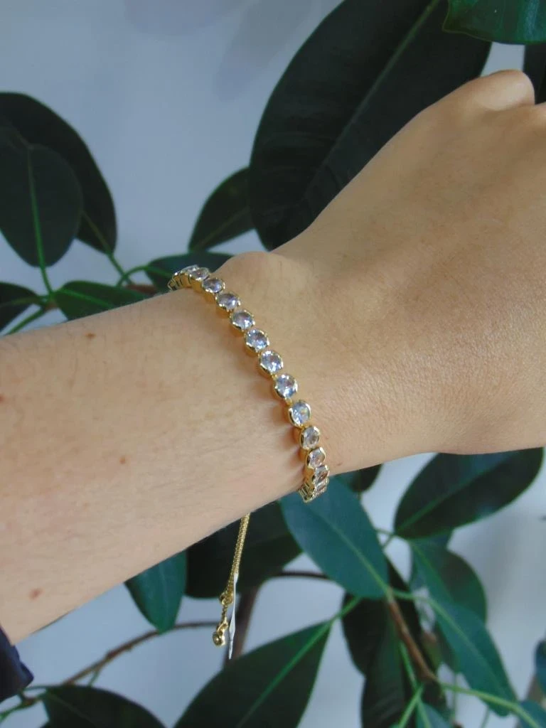PULSERA RODIO DOR CORBATIN TENNIS GRANDE