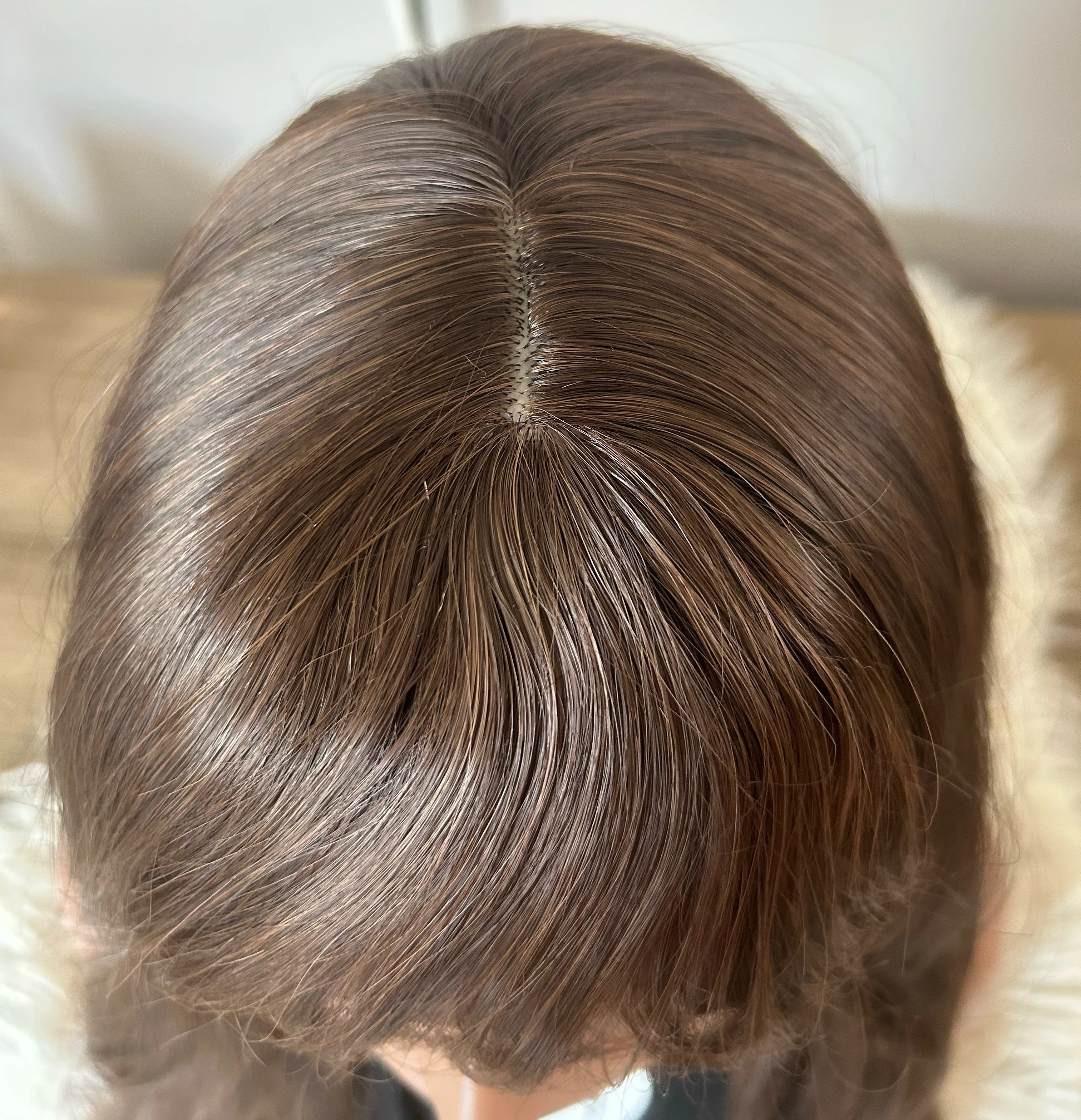 Peluca ondulada con degradado marron 30” 4