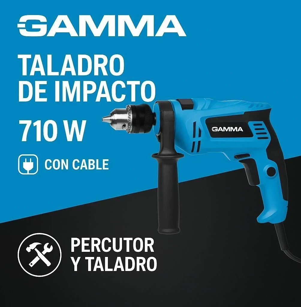 TALADRO DE IMPACTO GAMMA 710W C/CABLE*