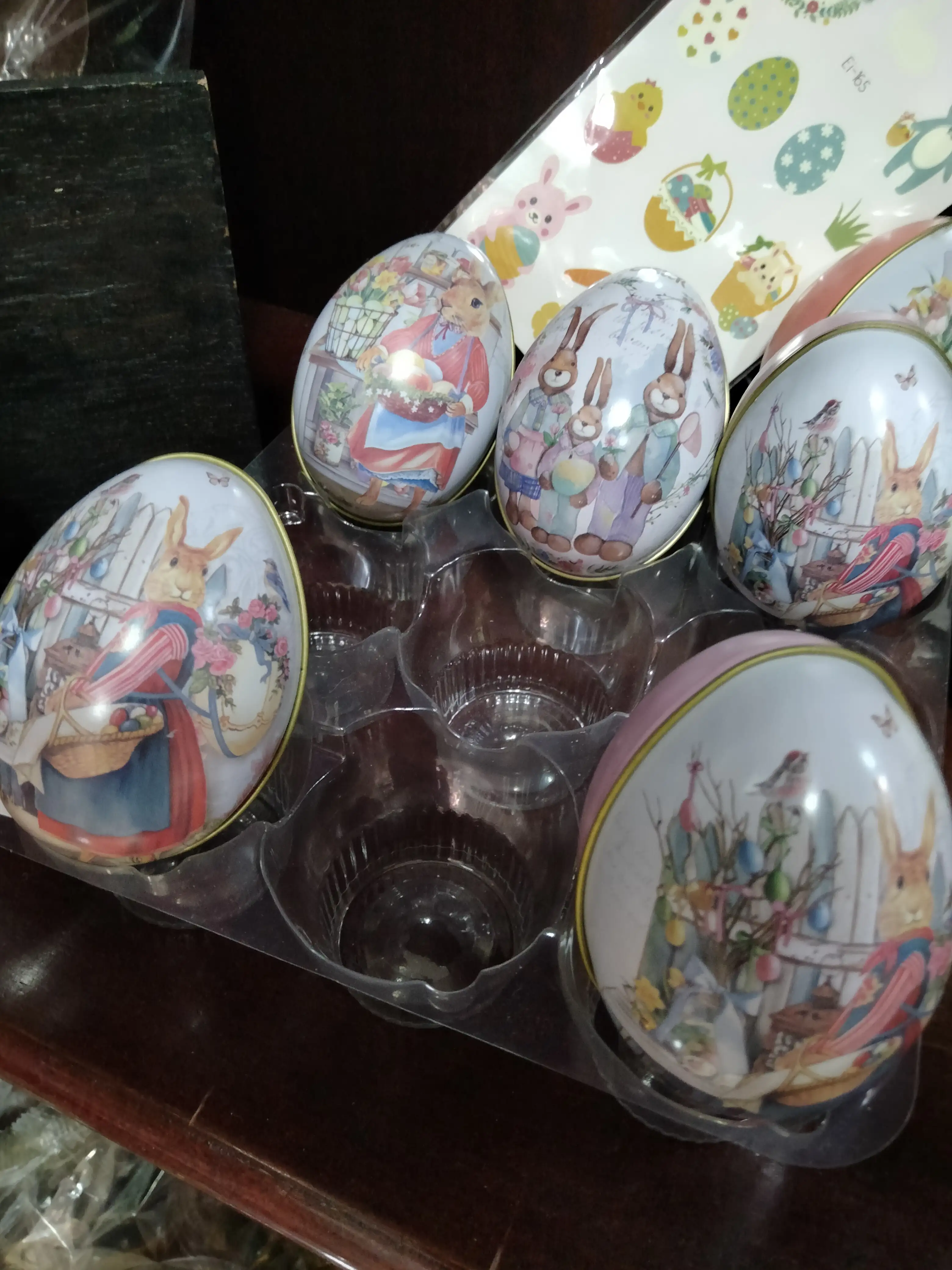 Huevos de pascua portaobjetos de metal decorados 2
