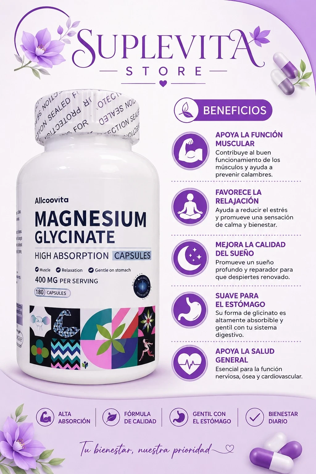Magnesium Glycinate (Allcoovita)