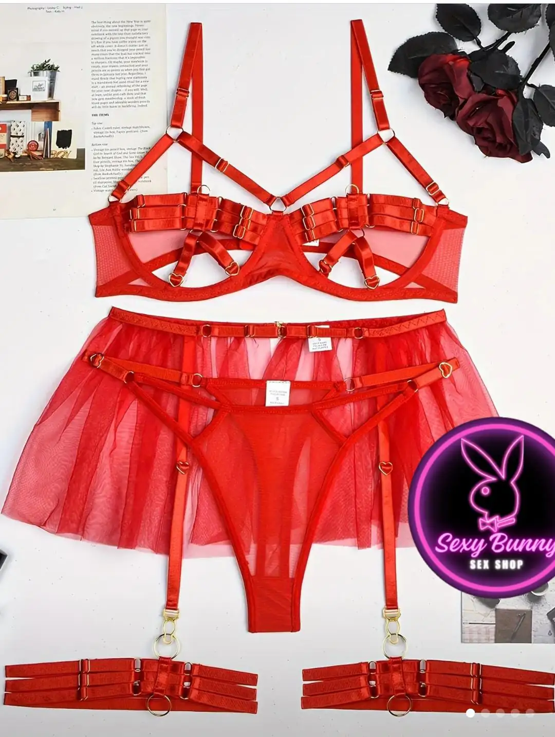 Liguero rojo sexy