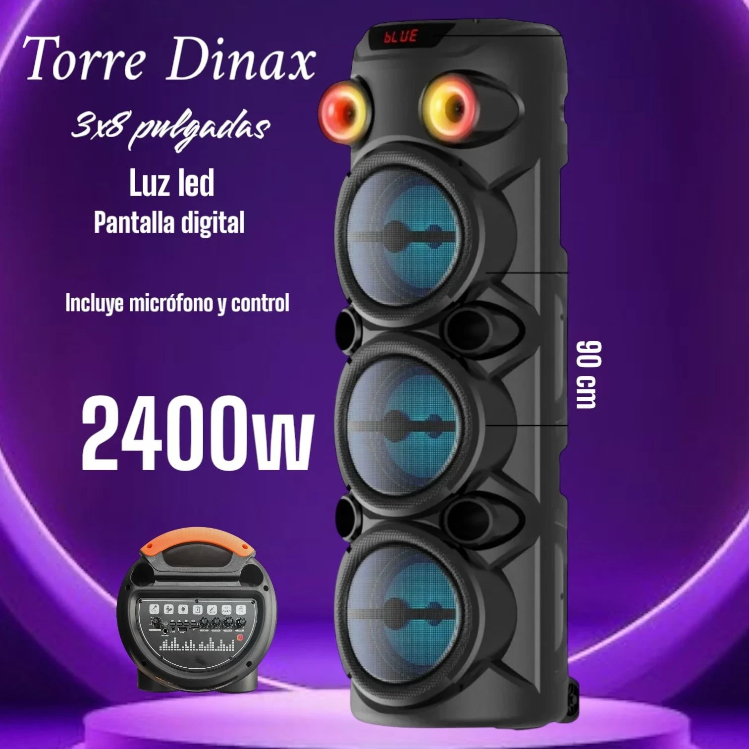parlante torre dinax 3×8″ 