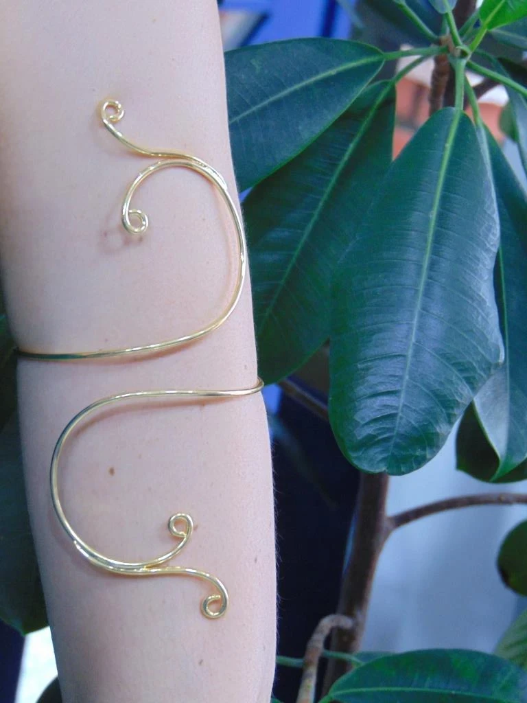 BAZALETE BAÑO DE ORO 24K ANTE BRAZO ESPIRAL 2
