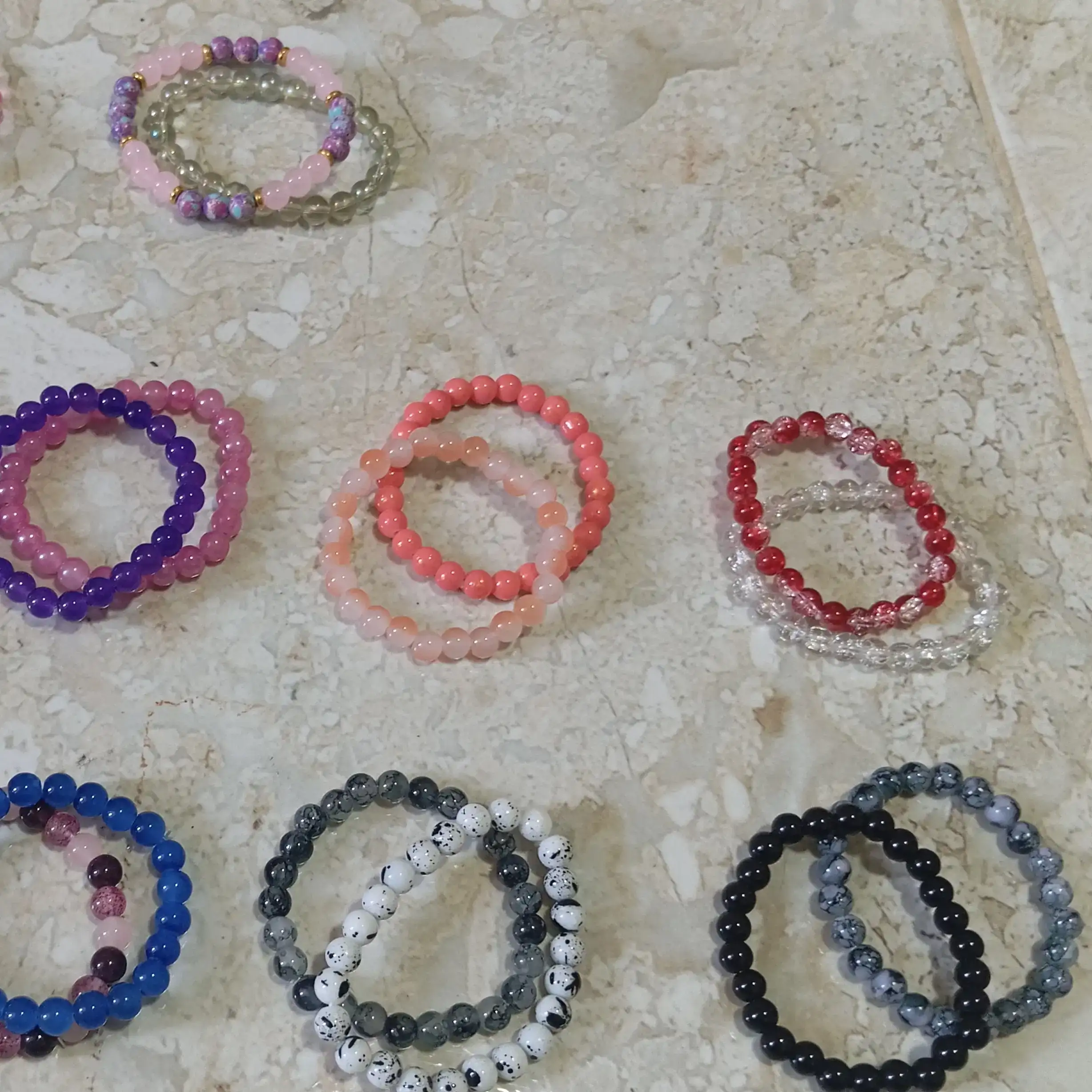 Pareja de pulseras de cuarzos 💯% Natural  2
