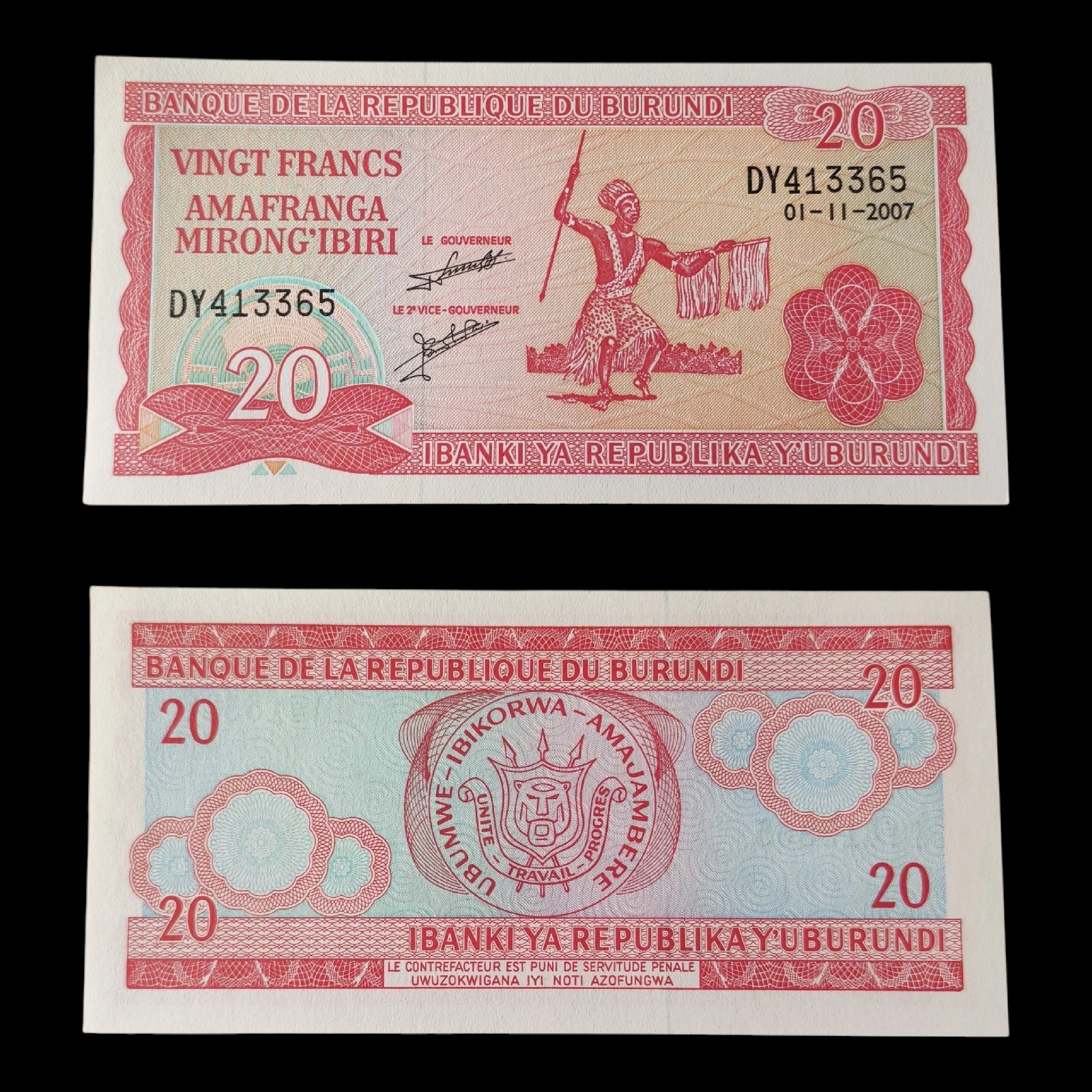 ° Burundi 20 francos UNC