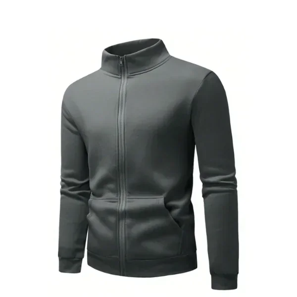 Hombres Sudadera con cremallera cuello vuelto