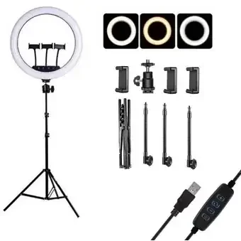 Combo Aro de Luz LED de 36 cm y Trípode de 2.1 m