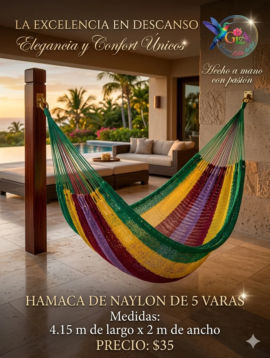 Hamaca de hilo de naylon de 5 varas 