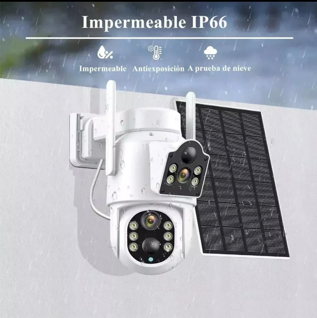 CÁMARA SOLAR EXTERIOR 360° DOBLE LENTE 7
