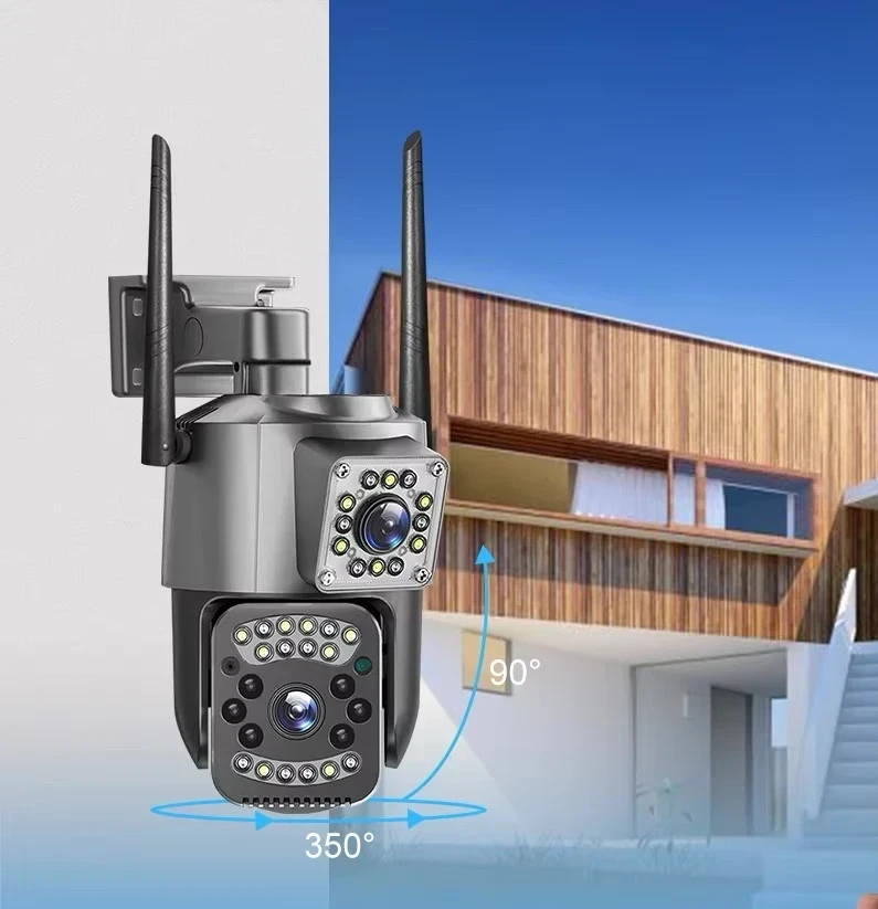 CAMARA DE SEGURIDAD PTZ 360° DOBLE LENTE 
