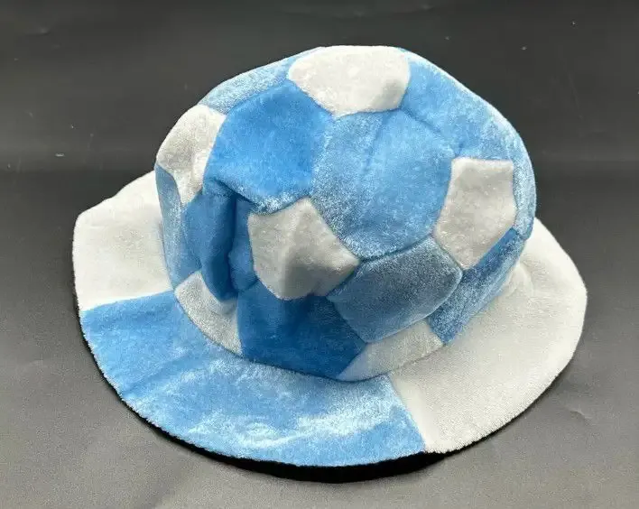 Sombrero/gorro redondo bombin argentina celeste y blanco 