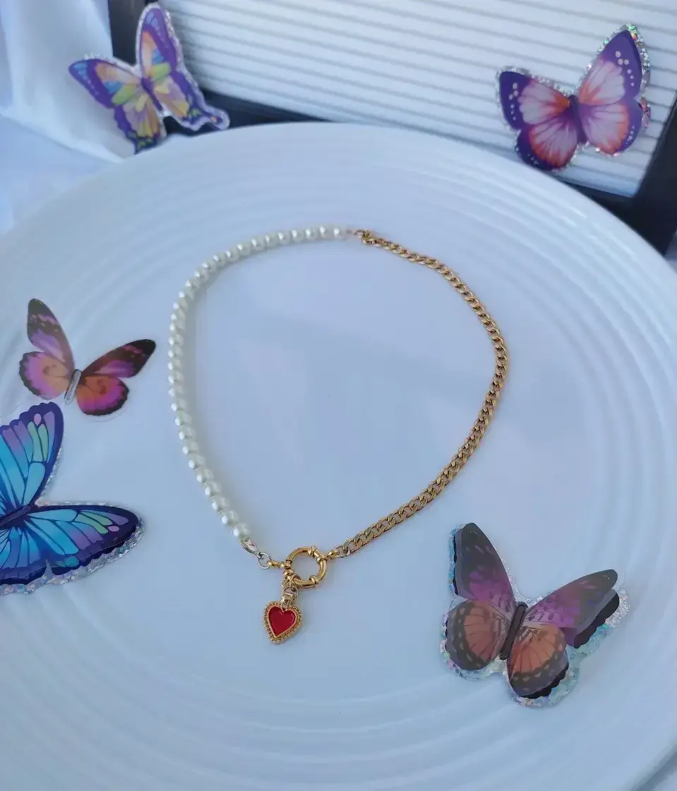 CHOKER CUBANA PERLAS LOVE