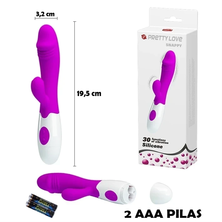 Vibrador con estimulador de clitoris con 30 modos de vibracion