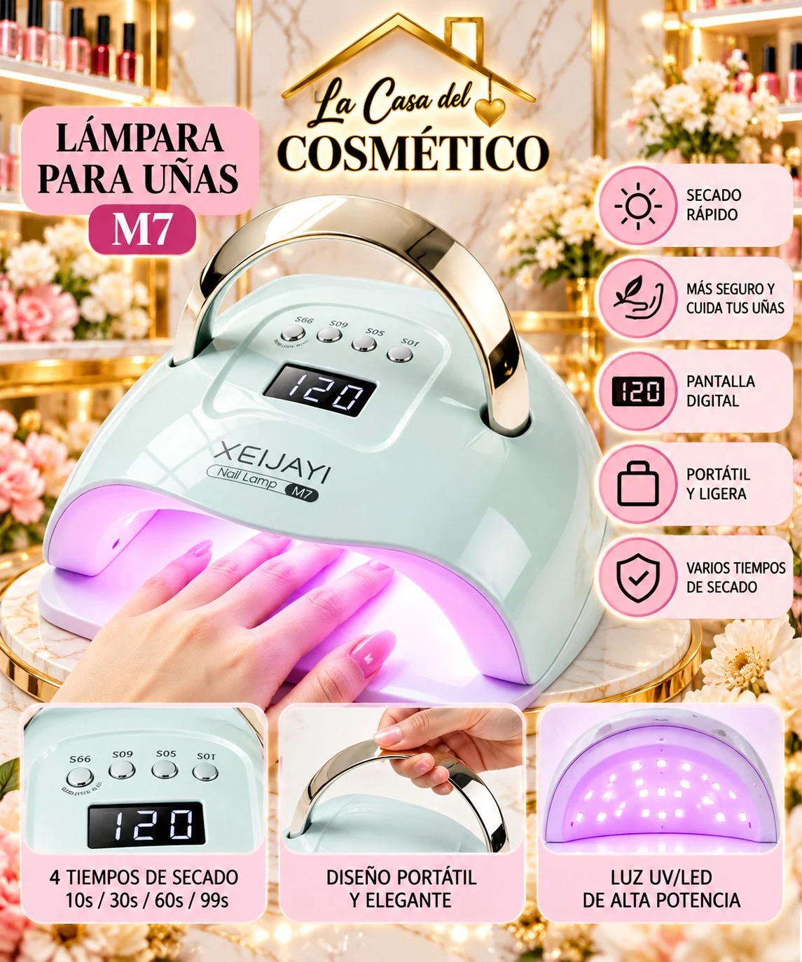 xeijayi lampara para uñas uv/led modelo m7 
