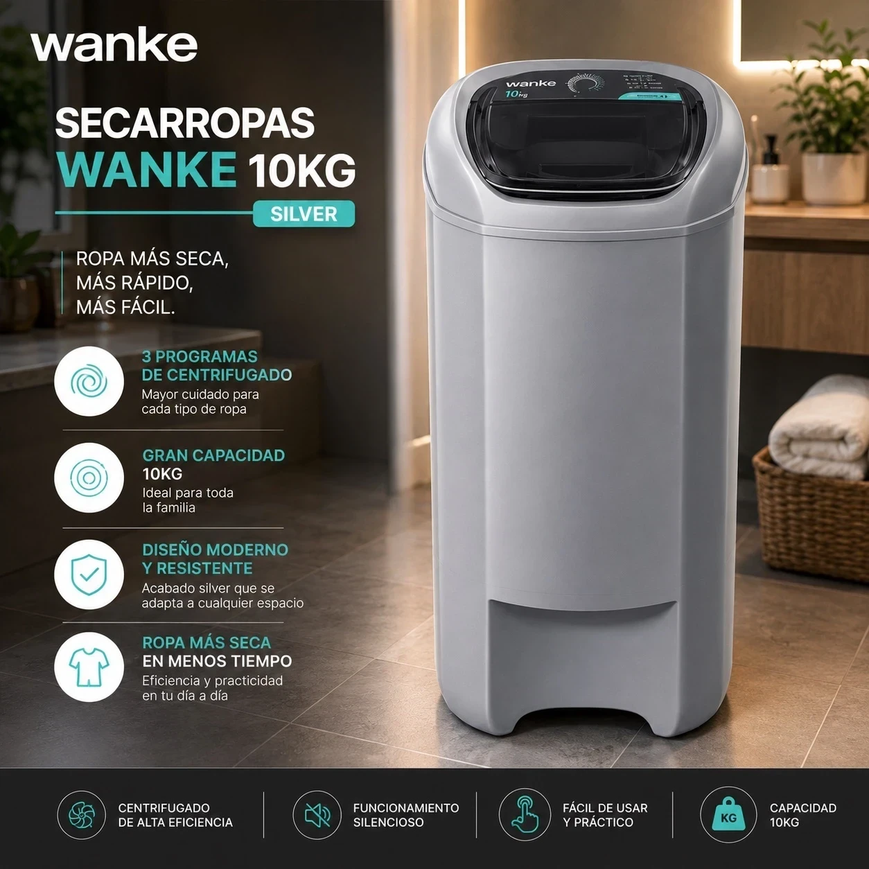 SECARROPAS WANKE 10KG CONFORT SILVER 