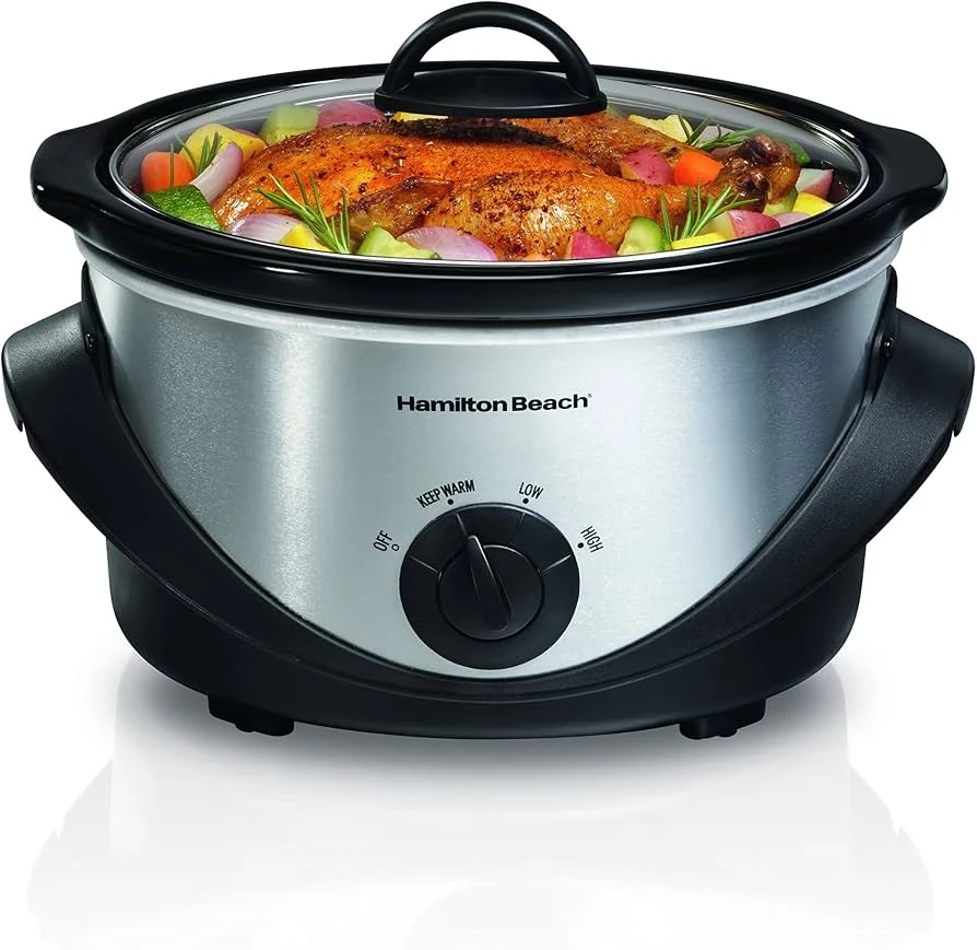 HB Slow Cooker 4Qt Oval SC 33141 Silver