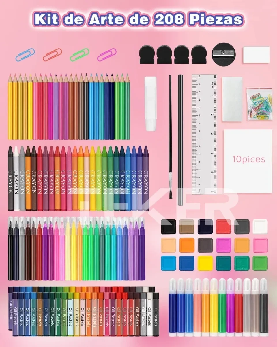 Set De Dibujo 208 Piezas De Arte Para Niños 2