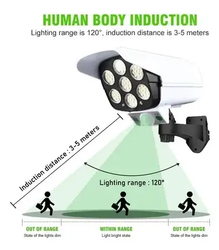 Camara Simulada De Seguridad Luz LED Exterior  2