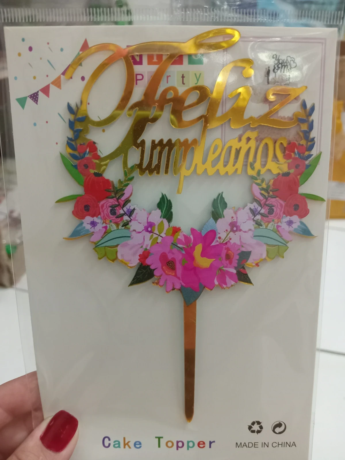 Topper acrilico flor